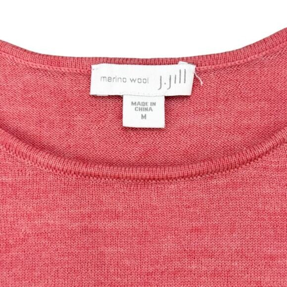 J.Jill Cozy Merino Wool Sweater Tunic Size Medium Pink Clove - Picture 4 of 6
